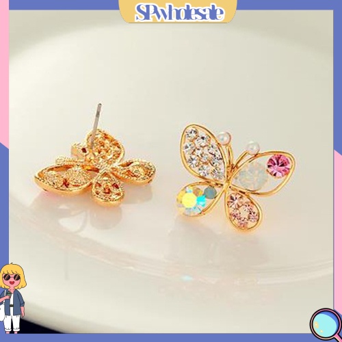 {SPwholesale} Khuyên tai hình bướm đính đá dễ thương thời trang cho nữ