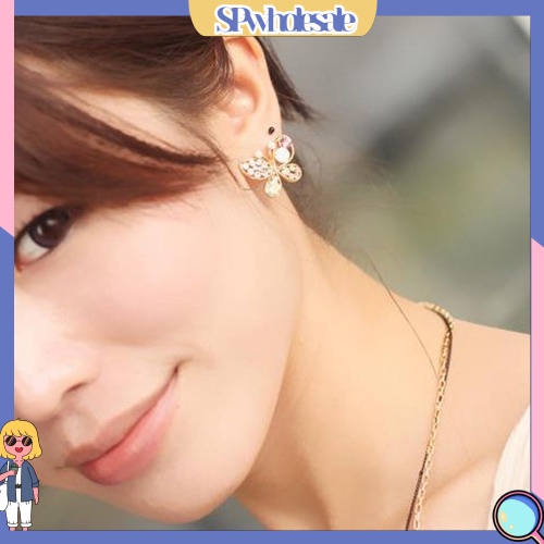 {SPwholesale} Khuyên tai hình bướm đính đá dễ thương thời trang cho nữ
