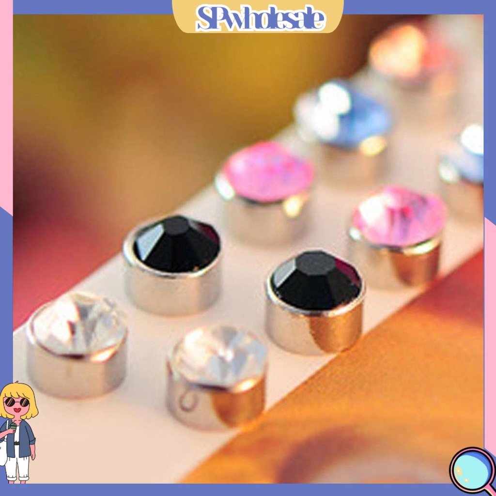 {SPwholesale} 12 đôi khuyên tai đính đá thời trang cho nữ