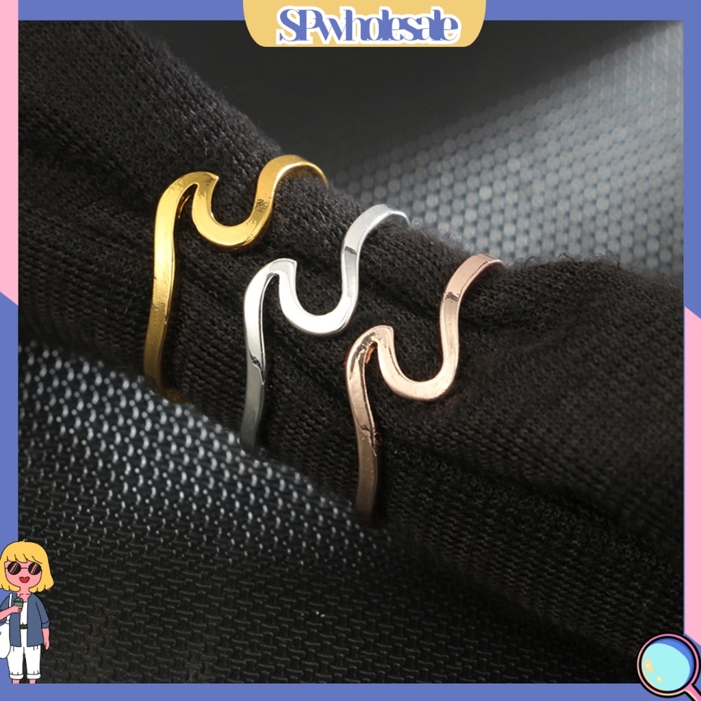 {SPwholesale} Nhẫn hình sóng biển thời trang cho nam và nữ