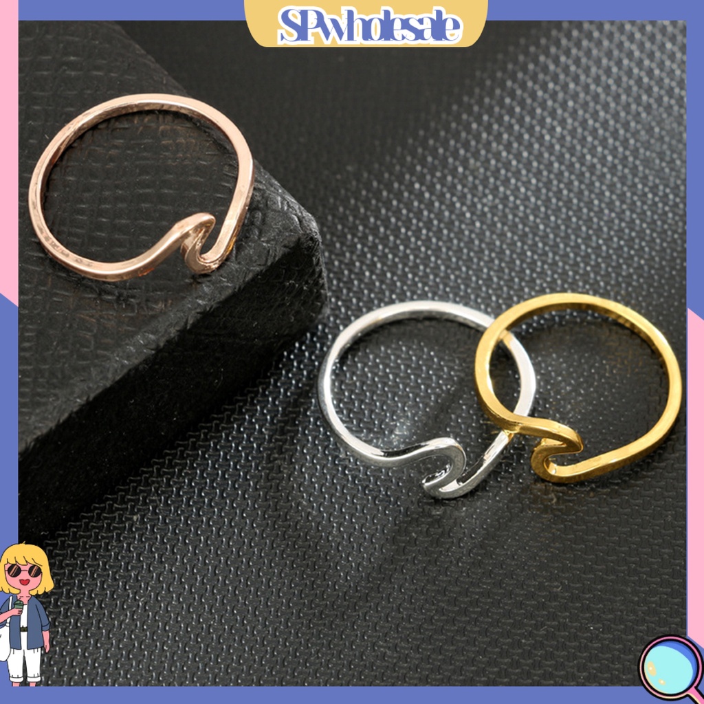 {SPwholesale} Nhẫn hình sóng biển thời trang cho nam và nữ