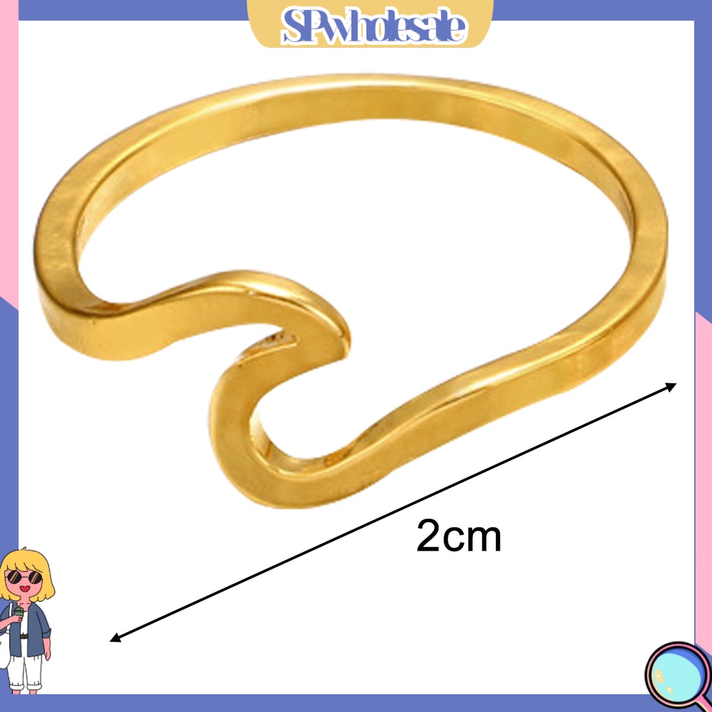{SPwholesale} Nhẫn hình sóng biển thời trang cho nam và nữ