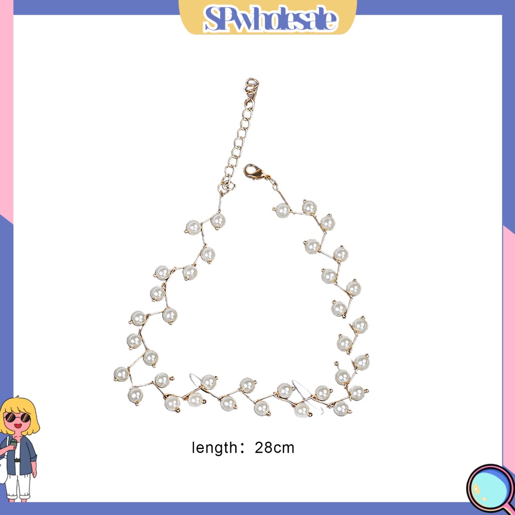 {SPwholesale} Vòng cổ choker đính ngọc trai nhân tạo phong cách thanh lịch thời trang cho bạn gái