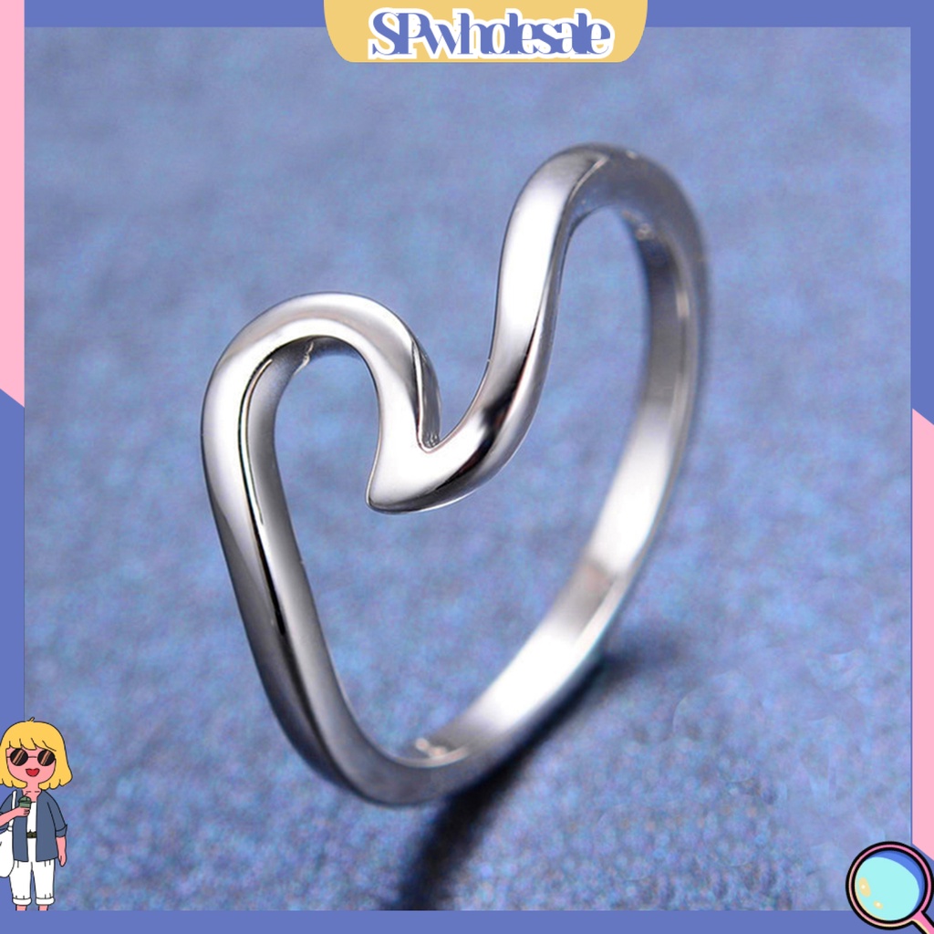 {SPwholesale} Nhẫn hình sóng biển thời trang cho nam và nữ