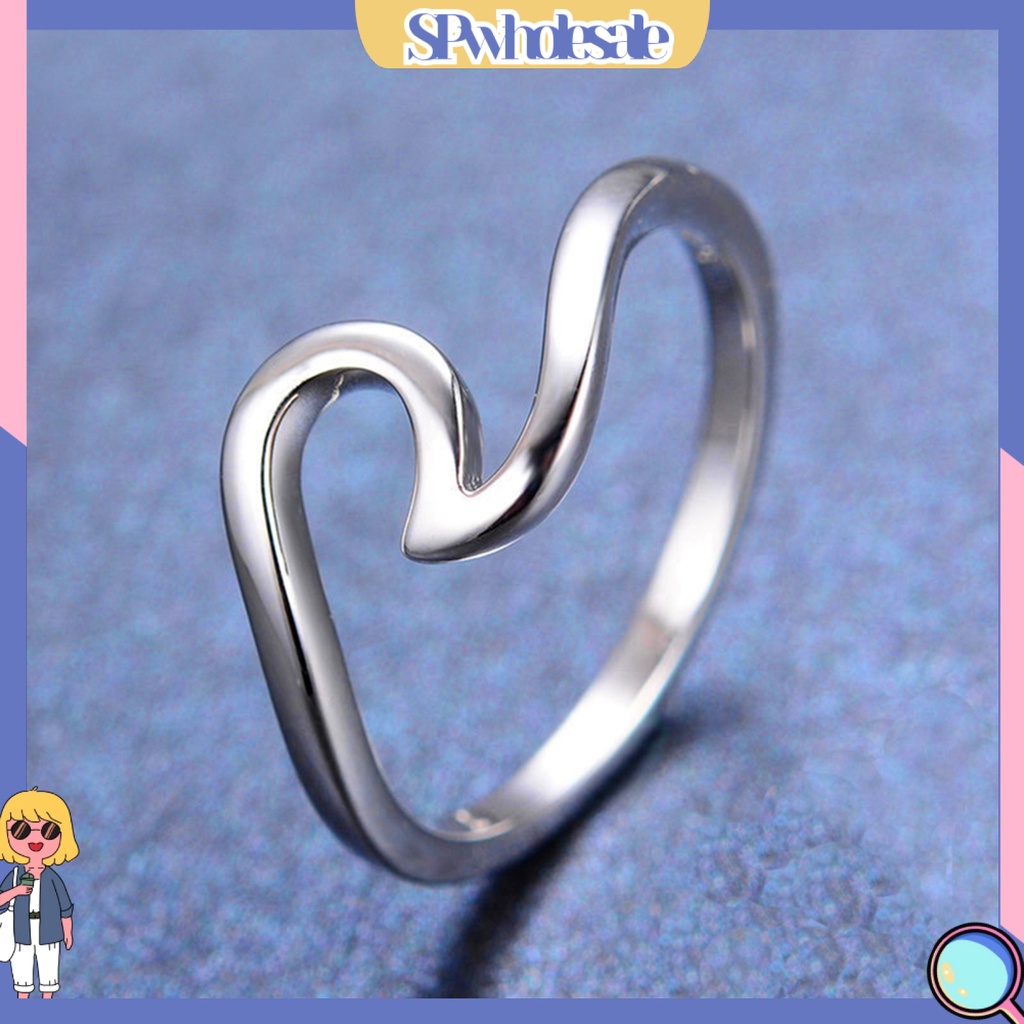 {SPwholesale} Nhẫn hình sóng biển thời trang cho nam và nữ