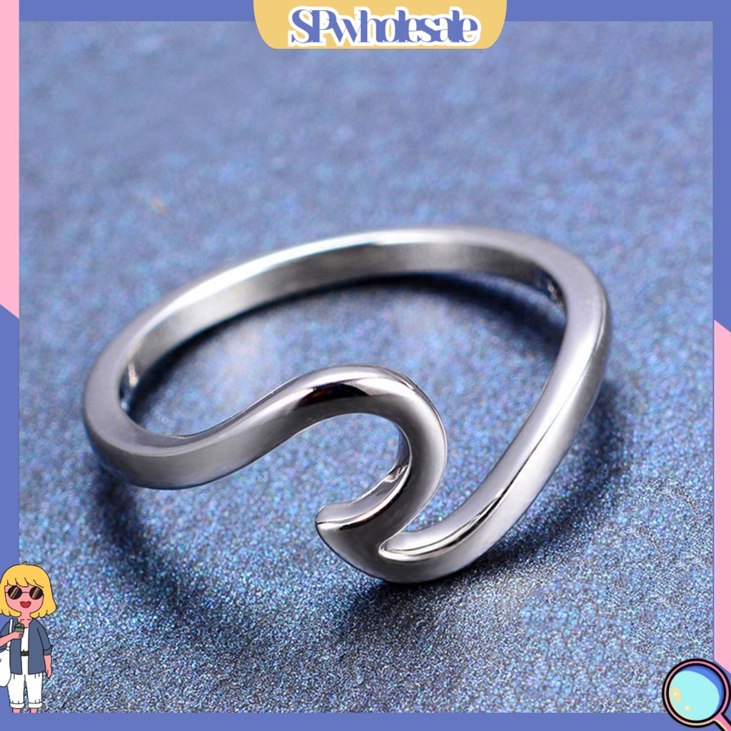 {SPwholesale} Nhẫn hình sóng biển thời trang cho nam và nữ