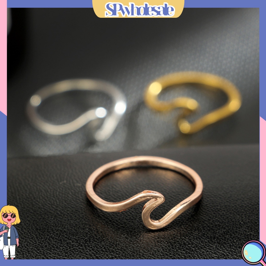 {SPwholesale} Nhẫn hình sóng biển thời trang cho nam và nữ