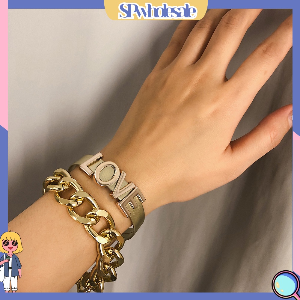 {SPwholesale} Set 2 dây chuyền dạng xích và dạng gắn chữ cho phái nữ