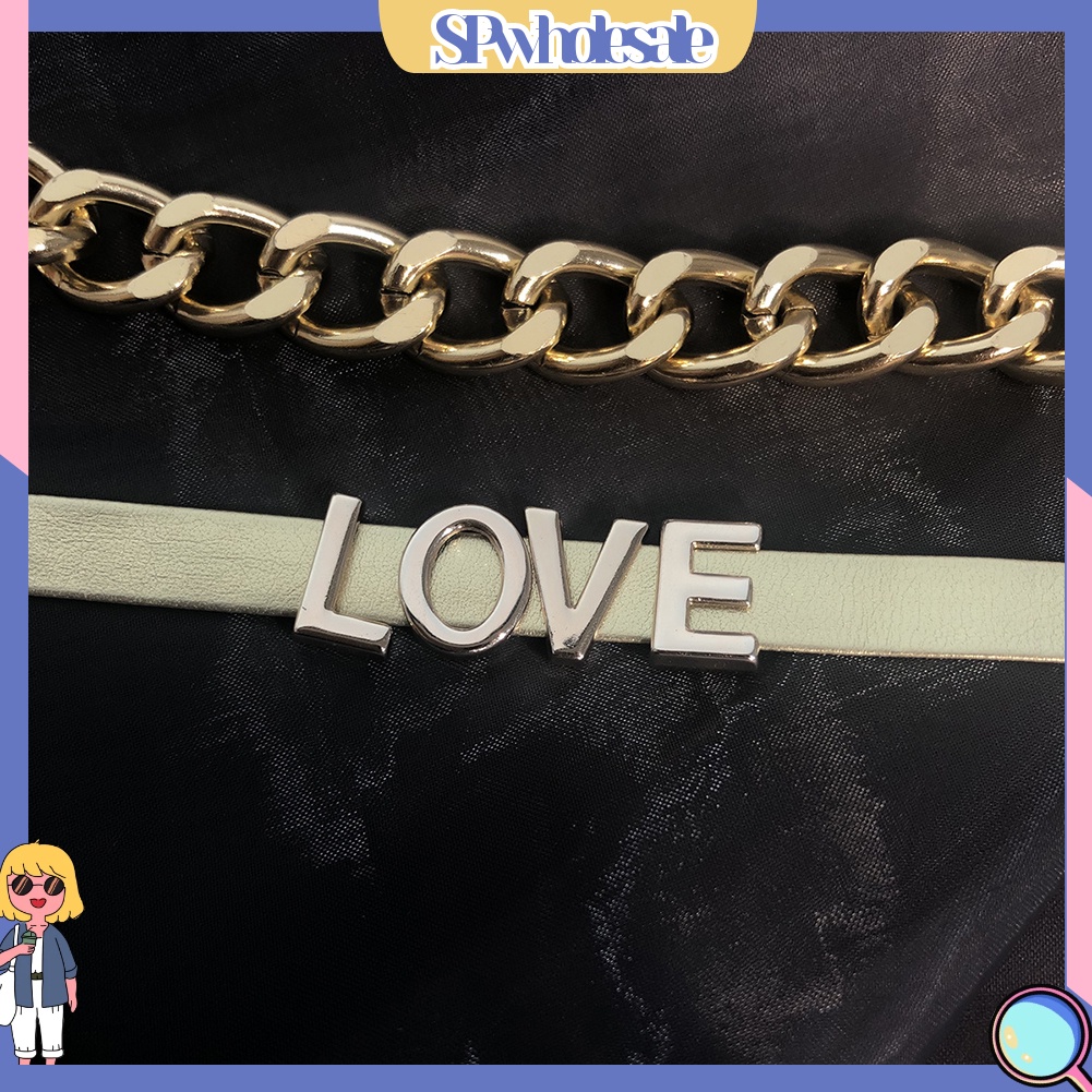 {SPwholesale} Set 2 dây chuyền dạng xích và dạng gắn chữ cho phái nữ