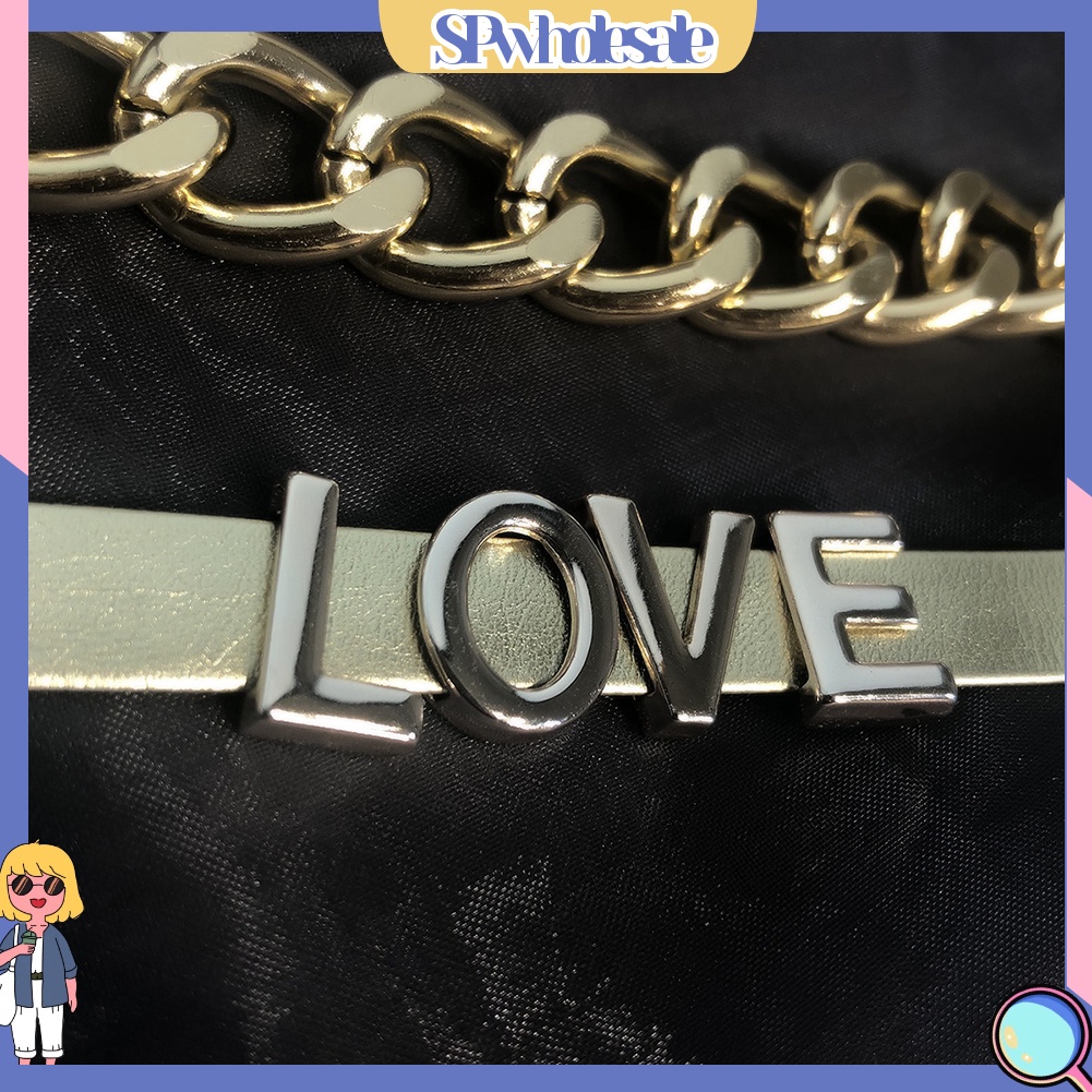 {SPwholesale} Set 2 dây chuyền dạng xích và dạng gắn chữ cho phái nữ