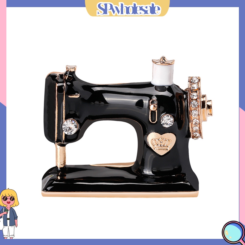 {SPwholesale} Ghim cài áo tạo hình máy may đính đá dễ thương