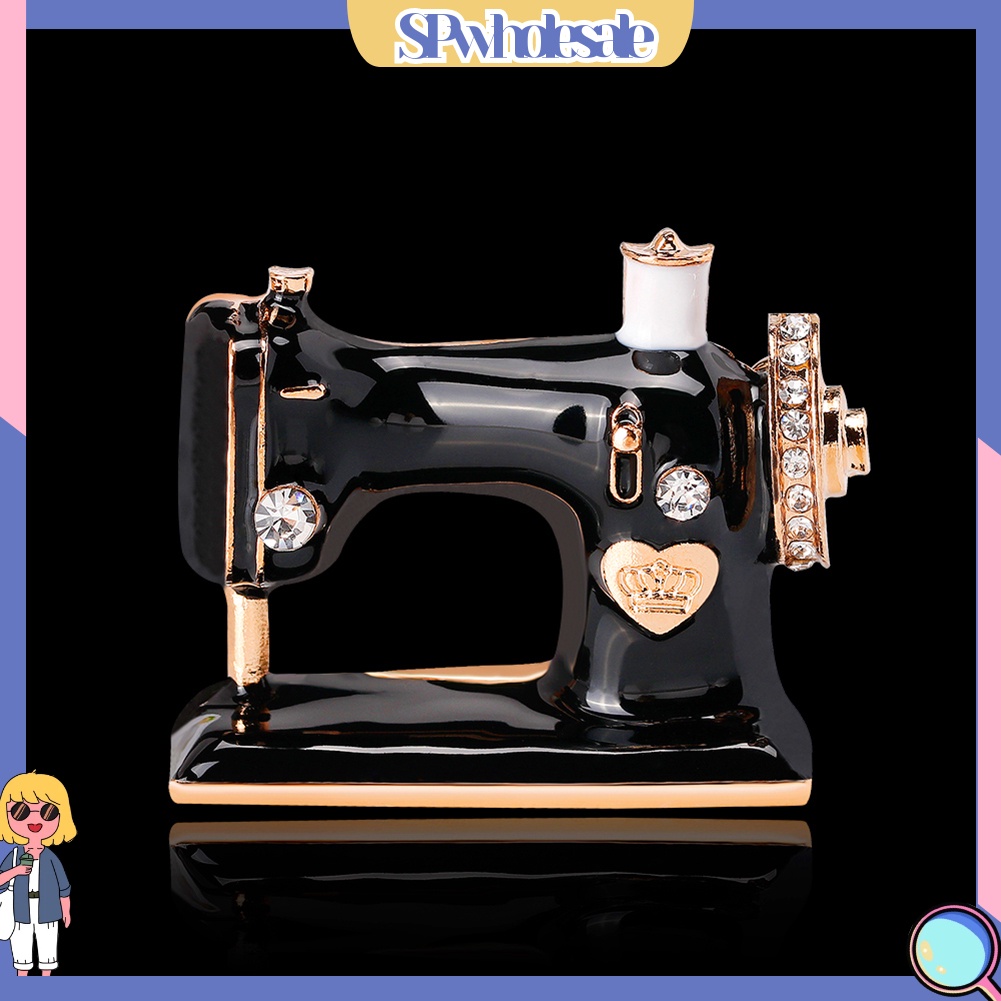 {SPwholesale} Ghim cài áo tạo hình máy may đính đá dễ thương