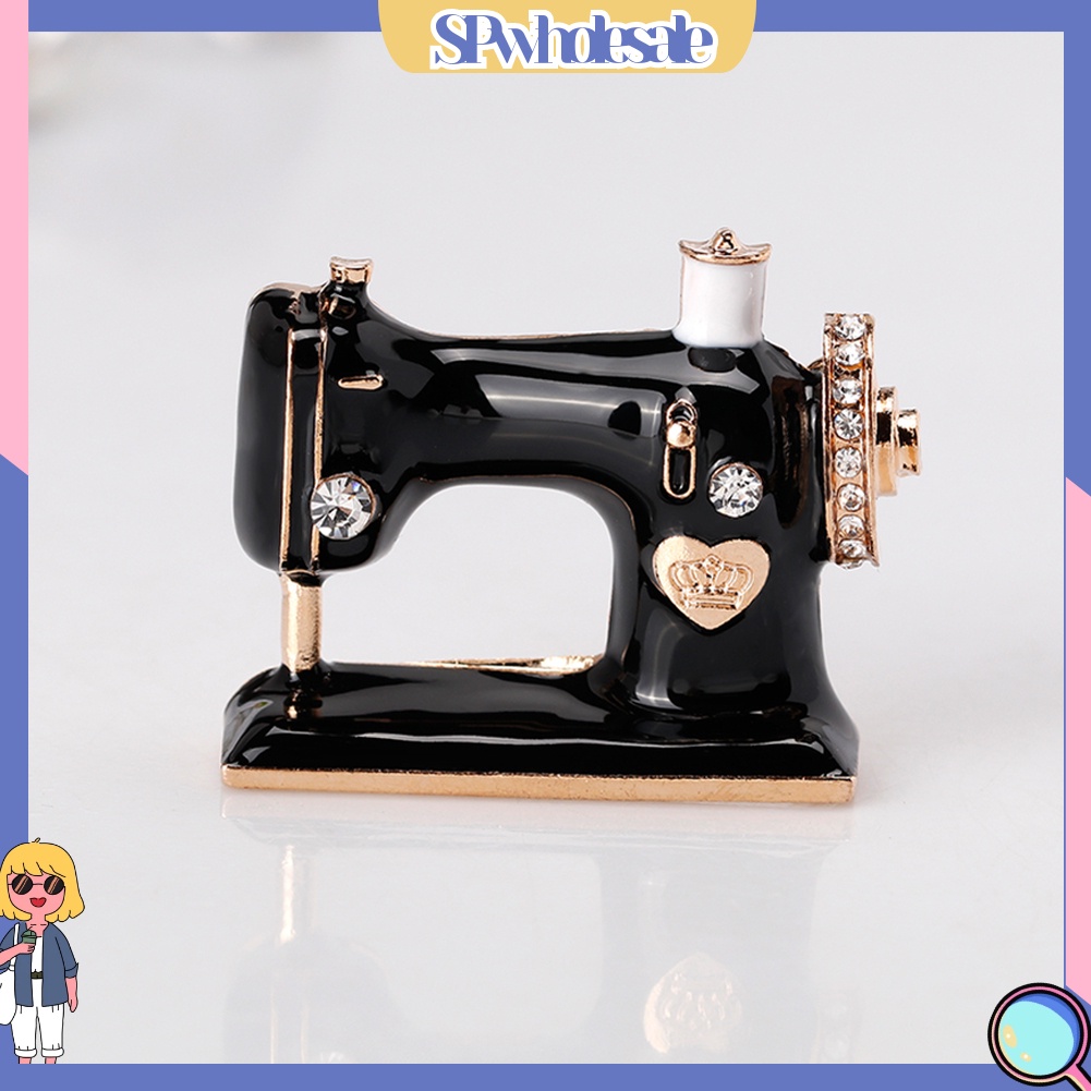 {SPwholesale} Ghim cài áo tạo hình máy may đính đá dễ thương