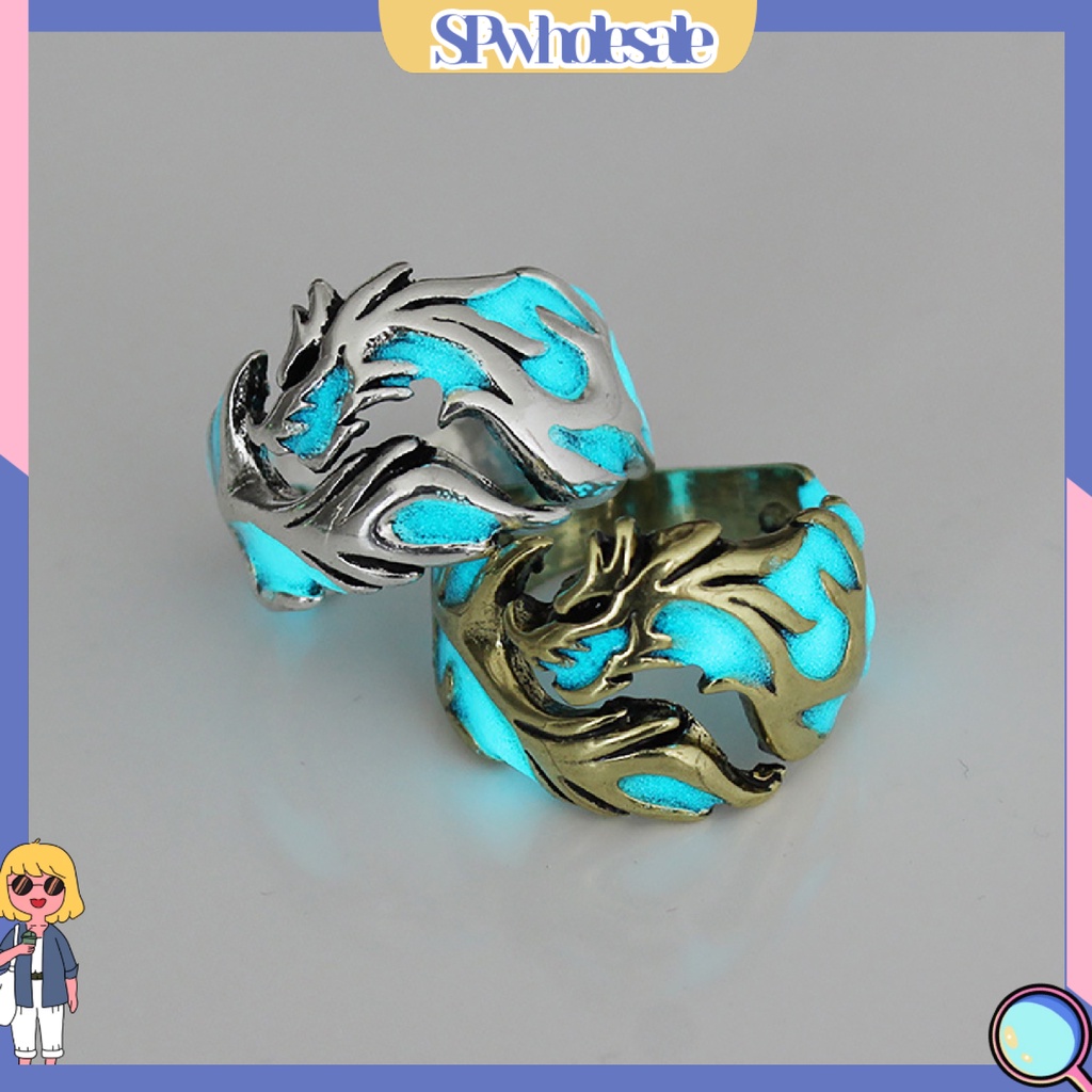 SPwholesale| Nhẫn họa tiết rồng phát sáng dạ quang cho nam