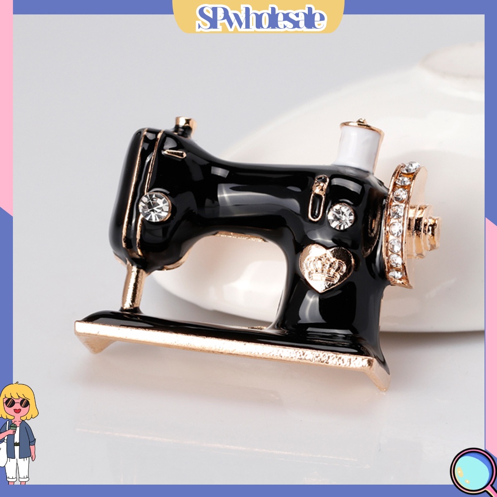 {SPwholesale} Ghim cài áo tạo hình máy may đính đá dễ thương