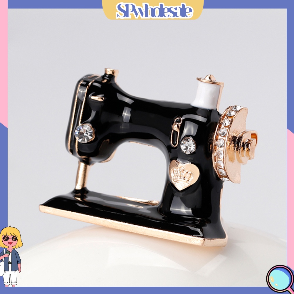 {SPwholesale} Ghim cài áo tạo hình máy may đính đá dễ thương