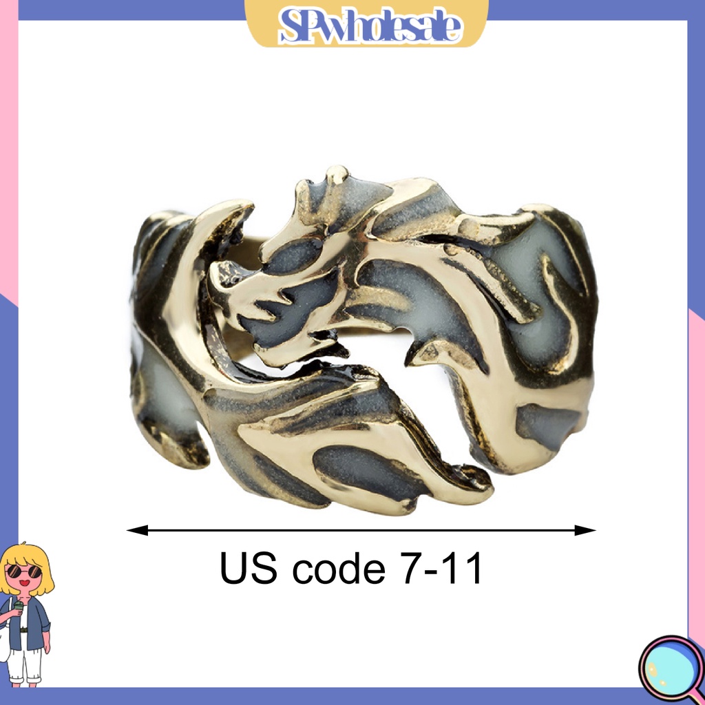 SPwholesale| Nhẫn họa tiết rồng phát sáng dạ quang cho nam