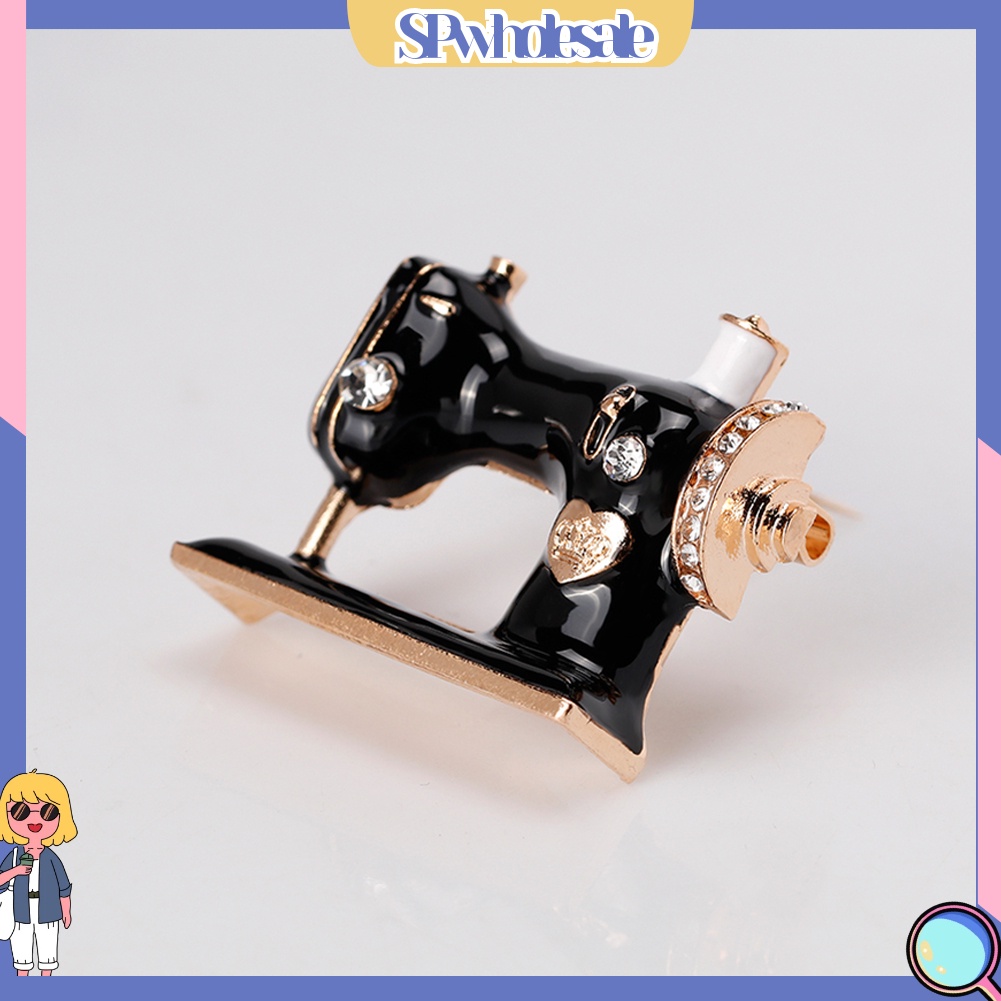 {SPwholesale} Ghim cài áo tạo hình máy may đính đá dễ thương