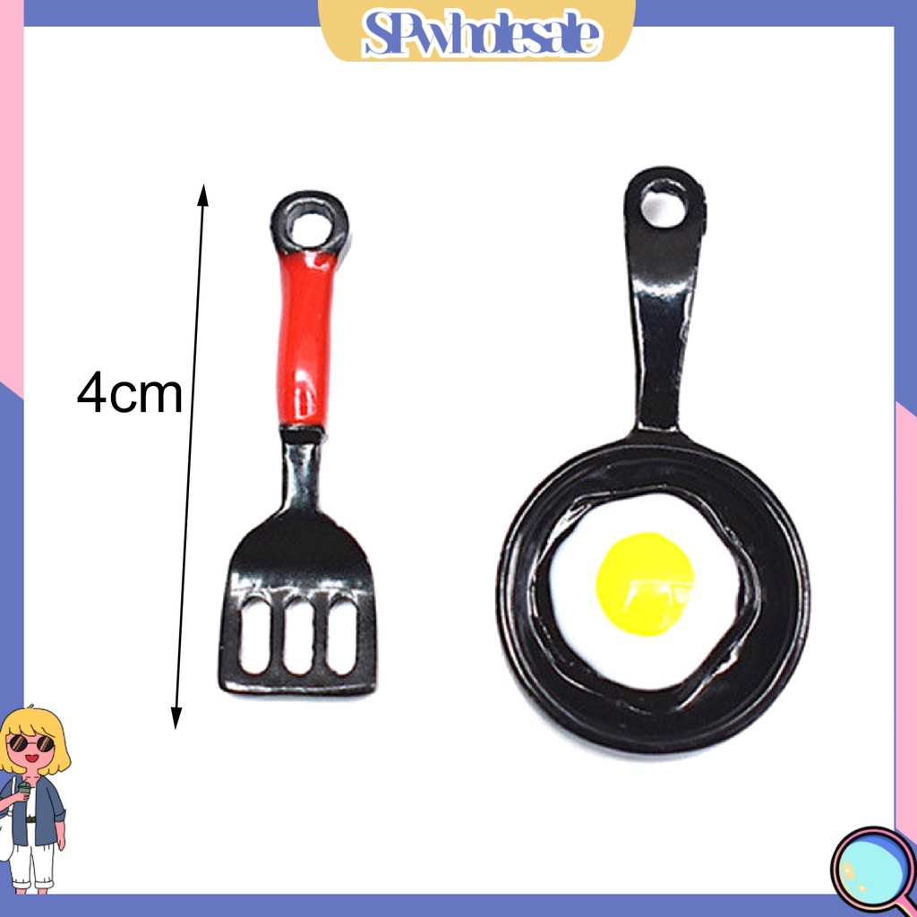 {SPwholesale} Đôi bông tai vui nhộn hình chảo chiên trứng và dụng cụ xào nấu