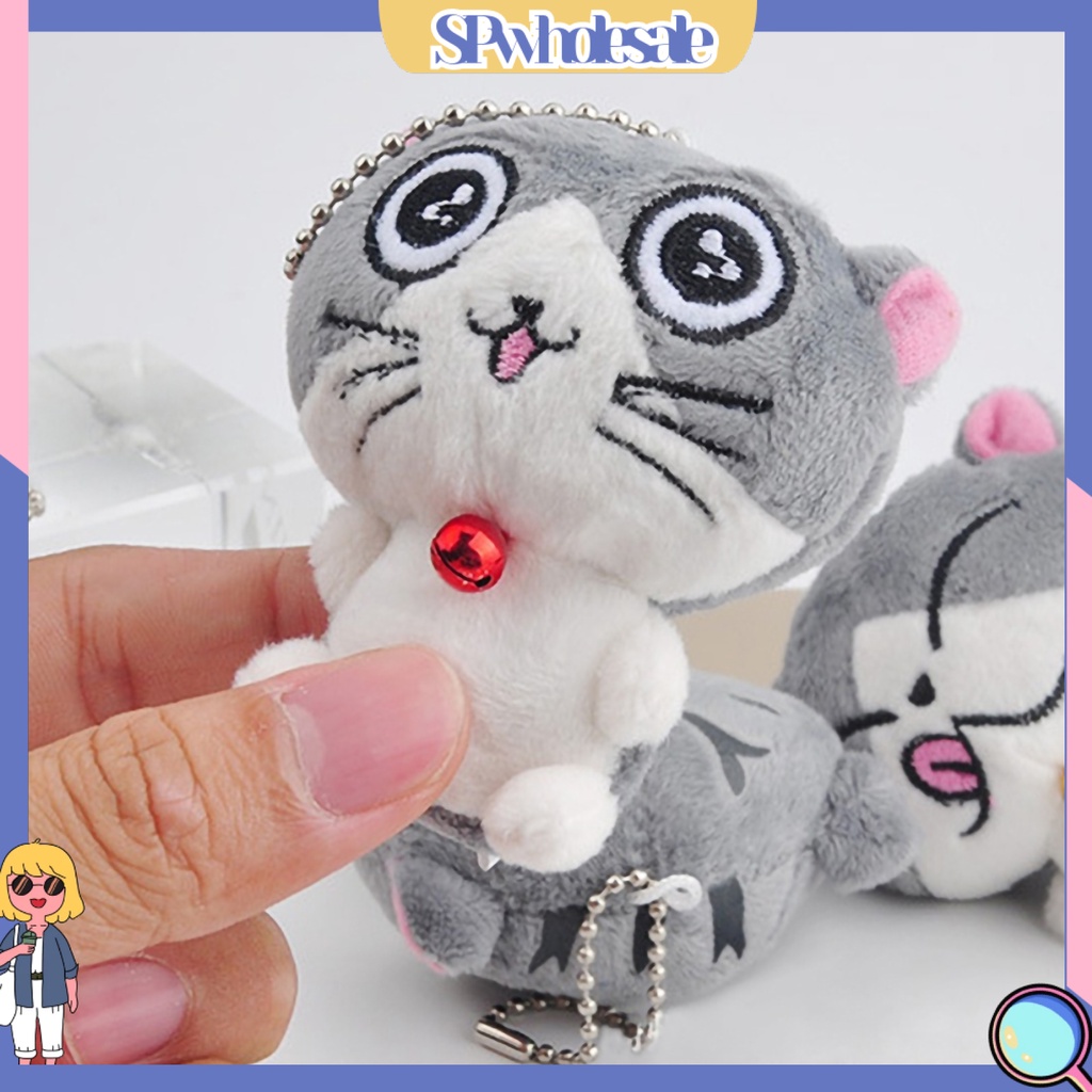 SPwholesale| Đồ Chơi Mèo Nhồi Bông Mini Đáng Yêu 8cm Có Dây Móc Khóa