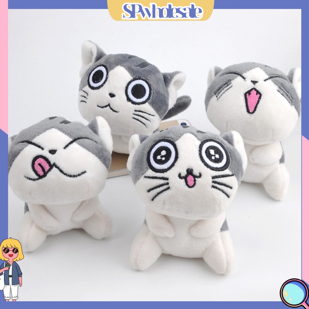 SPwholesale| Đồ Chơi Mèo Nhồi Bông Mini Đáng Yêu 8cm Có Dây Móc Khóa