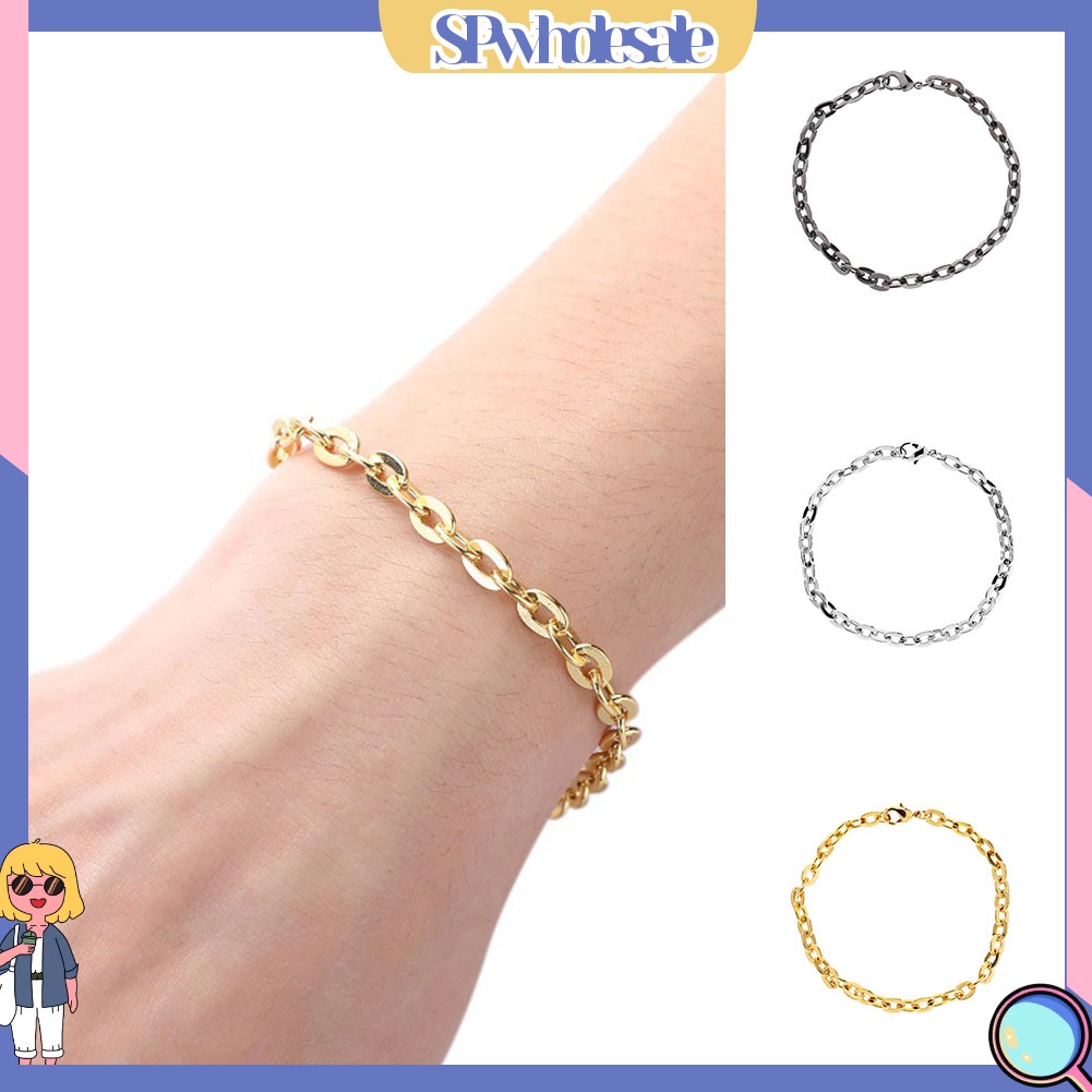 [SPwholesale] Vòng tay kim loại thiết kế đơn giản phong cách thời trang Unisex