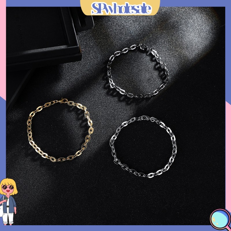 [SPwholesale] Vòng tay kim loại thiết kế đơn giản phong cách thời trang Unisex