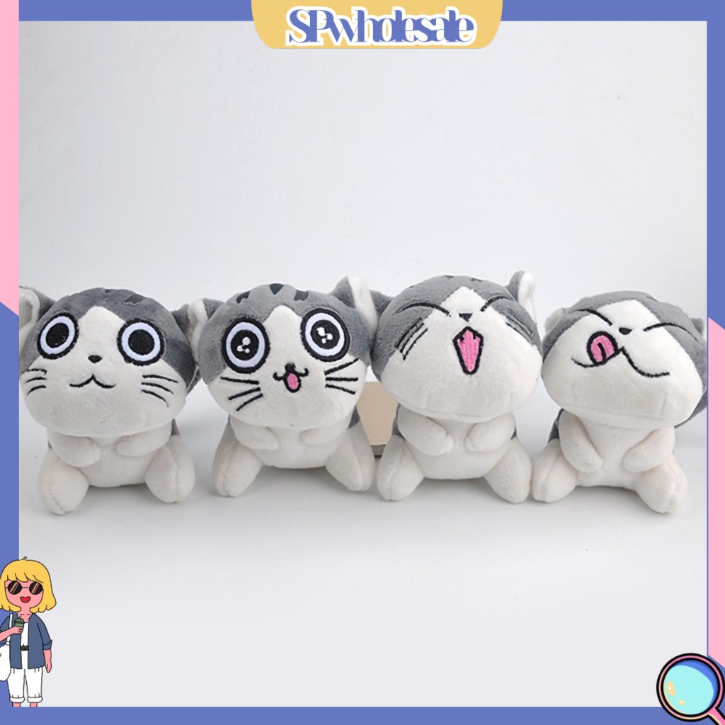 SPwholesale| Đồ Chơi Mèo Nhồi Bông Mini Đáng Yêu 8cm Có Dây Móc Khóa