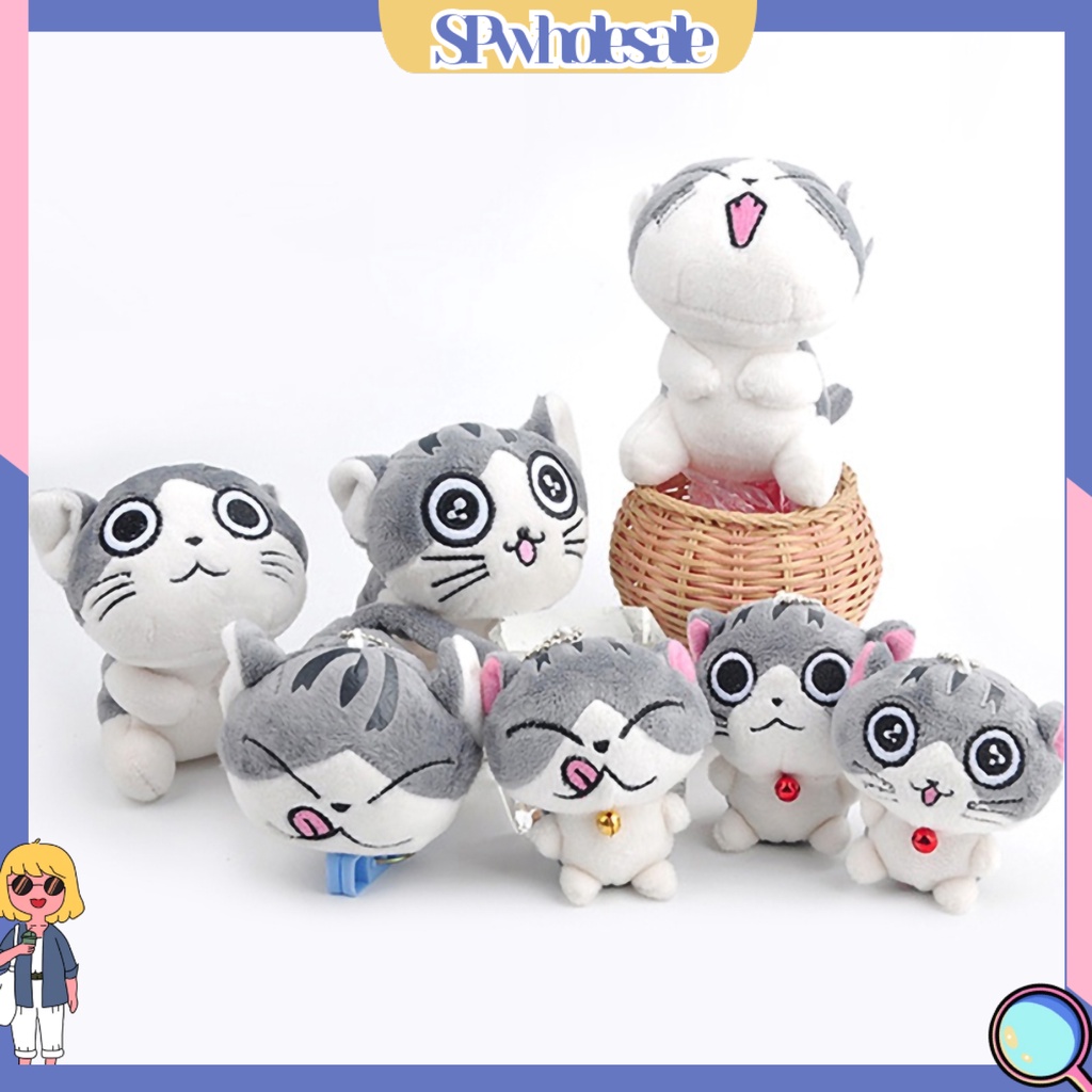SPwholesale| Đồ Chơi Mèo Nhồi Bông Mini Đáng Yêu 8cm Có Dây Móc Khóa