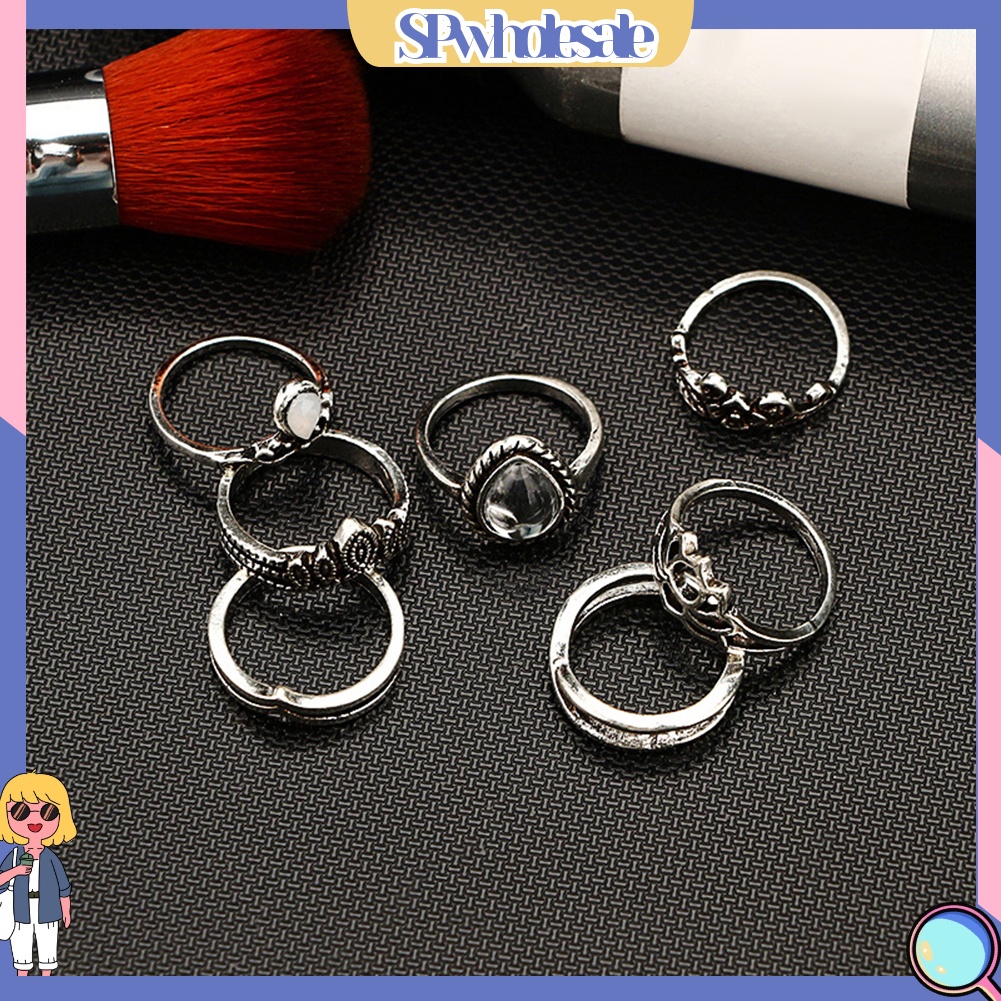 {SPwholesale} Set 7 nhẫn đeo khớp ngón tay phong cách vintage cho nữ