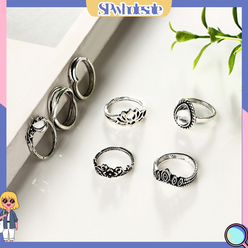 {SPwholesale} Set 7 nhẫn đeo khớp ngón tay phong cách vintage cho nữ