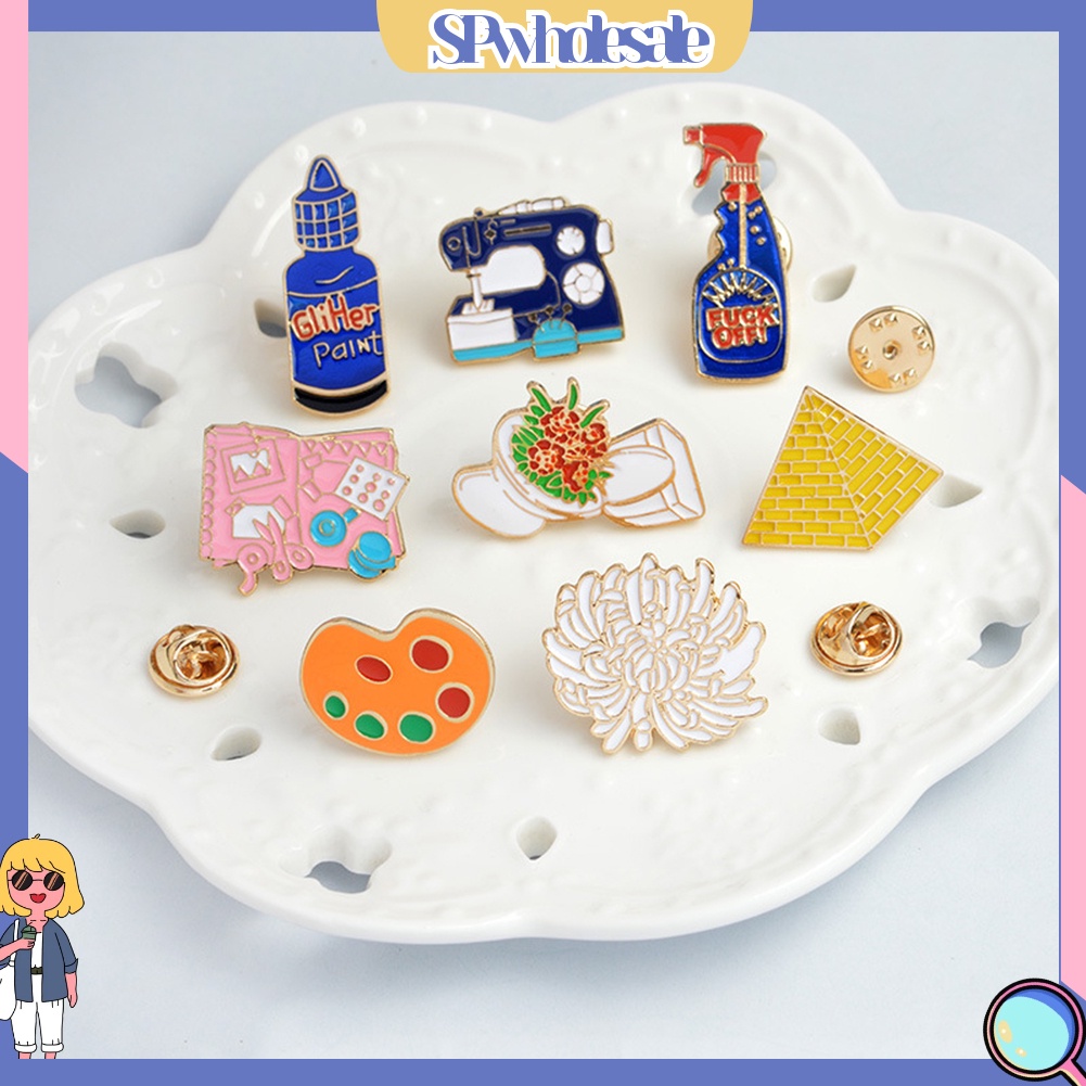 {SPwholesale} Huy hiệu cài áo trang trí nhiều kiểu dáng tùy chọn đáng yêu tiện lợi