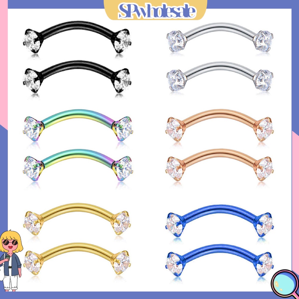 {SPwholesale} Khuyên xỏ cơ thể đính đá dạng tròn thời trang cho nữ