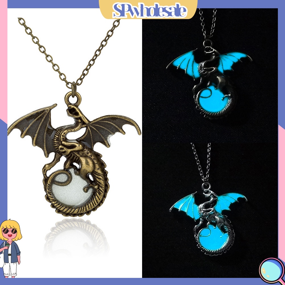 SPwholesale| Dây chuyền mặt rồng phát sáng trong đêm phong cách cổ điển