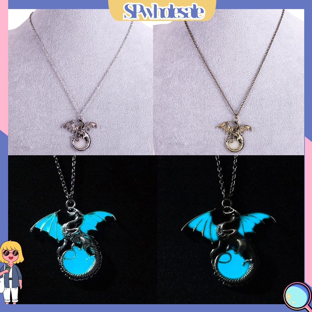 SPwholesale| Dây chuyền mặt rồng phát sáng trong đêm phong cách cổ điển