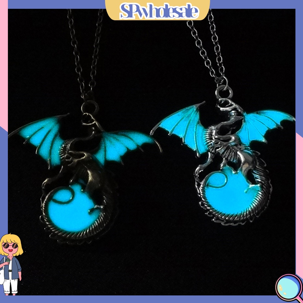 SPwholesale| Dây chuyền mặt rồng phát sáng trong đêm phong cách cổ điển
