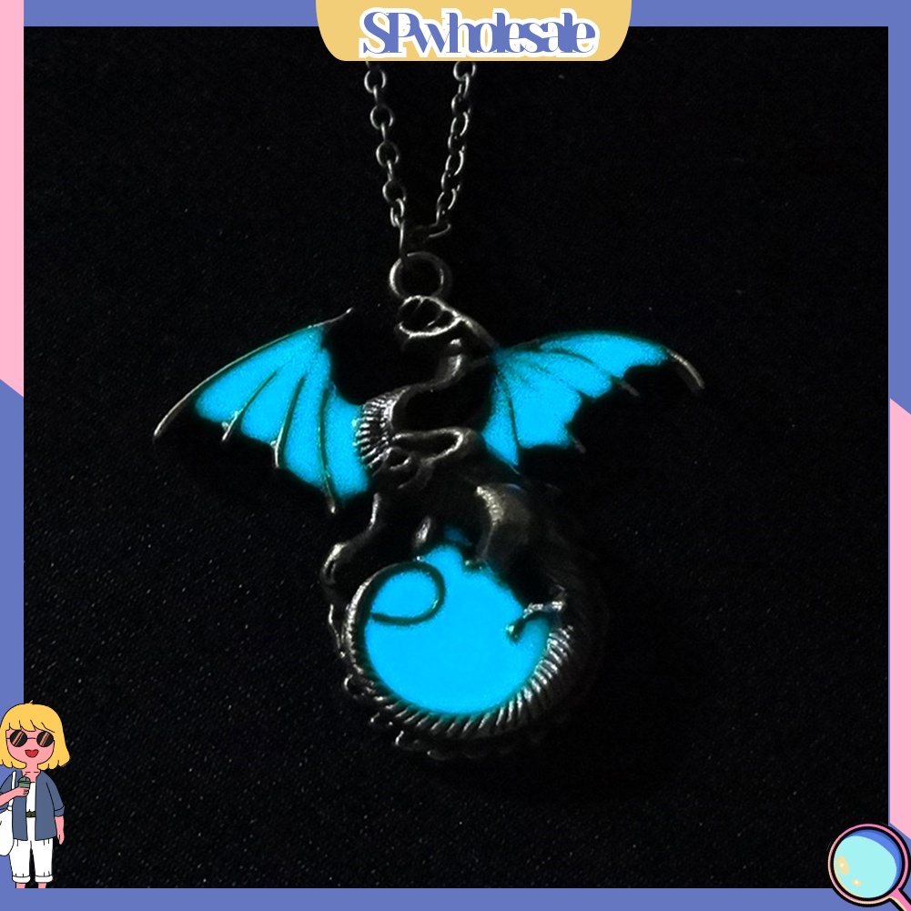 SPwholesale| Dây chuyền mặt rồng phát sáng trong đêm phong cách cổ điển