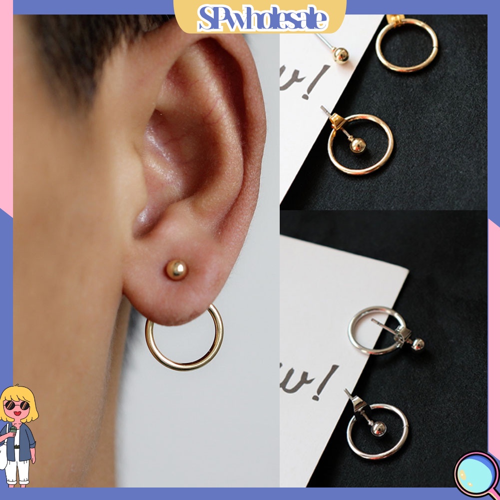 {SPwholesale} Khuyên tai hình tròn đơn giản thời trang cho nữ