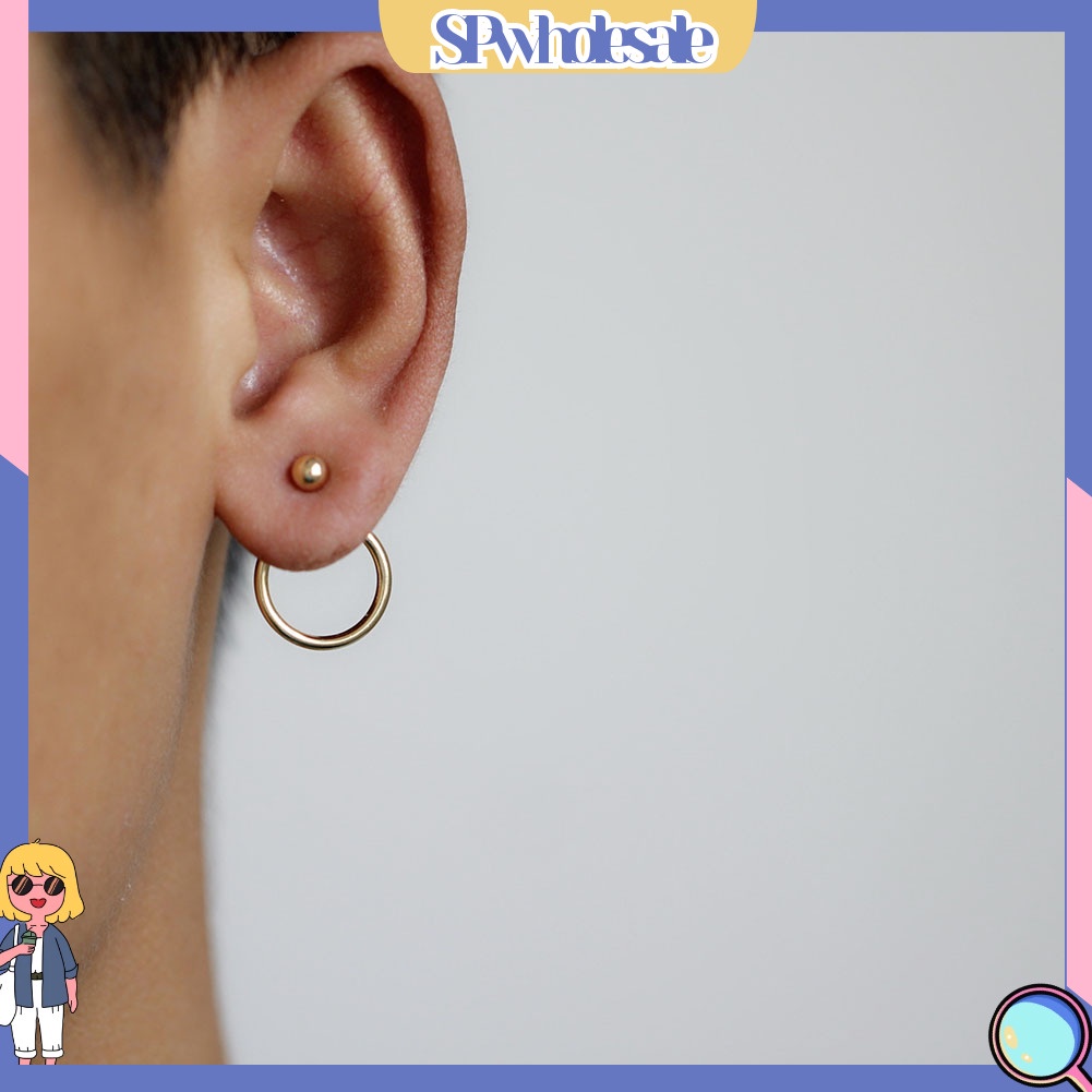 {SPwholesale} Khuyên tai hình tròn đơn giản thời trang cho nữ