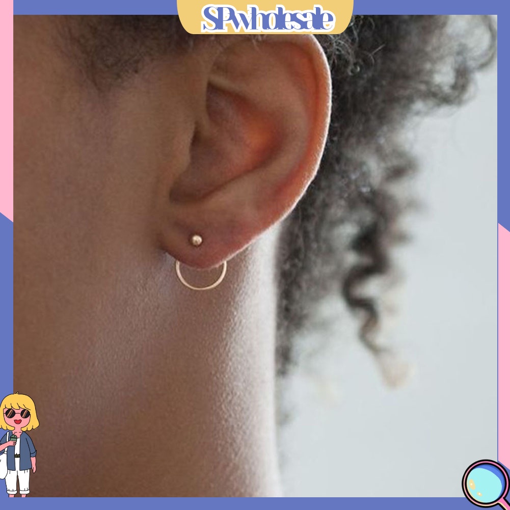 {SPwholesale} Khuyên tai hình tròn đơn giản thời trang cho nữ