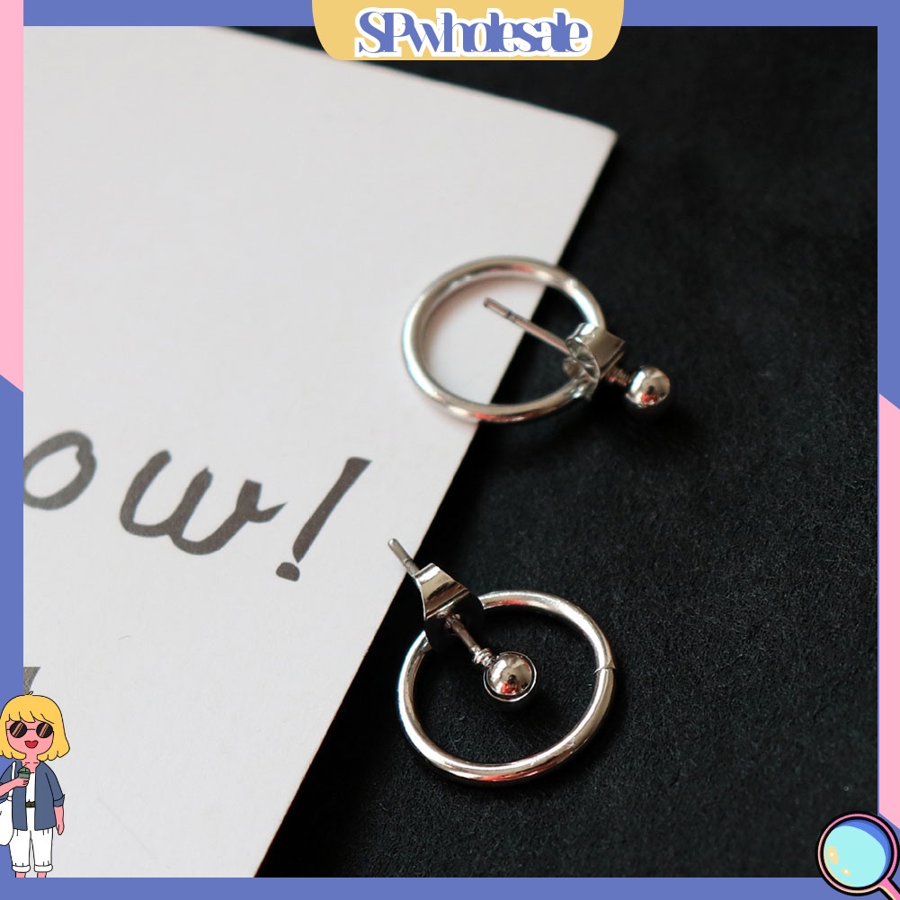 {SPwholesale} Khuyên tai hình tròn đơn giản thời trang cho nữ