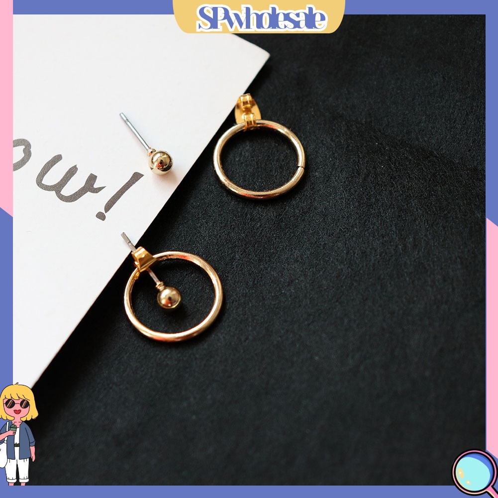 {SPwholesale} Khuyên tai hình tròn đơn giản thời trang cho nữ