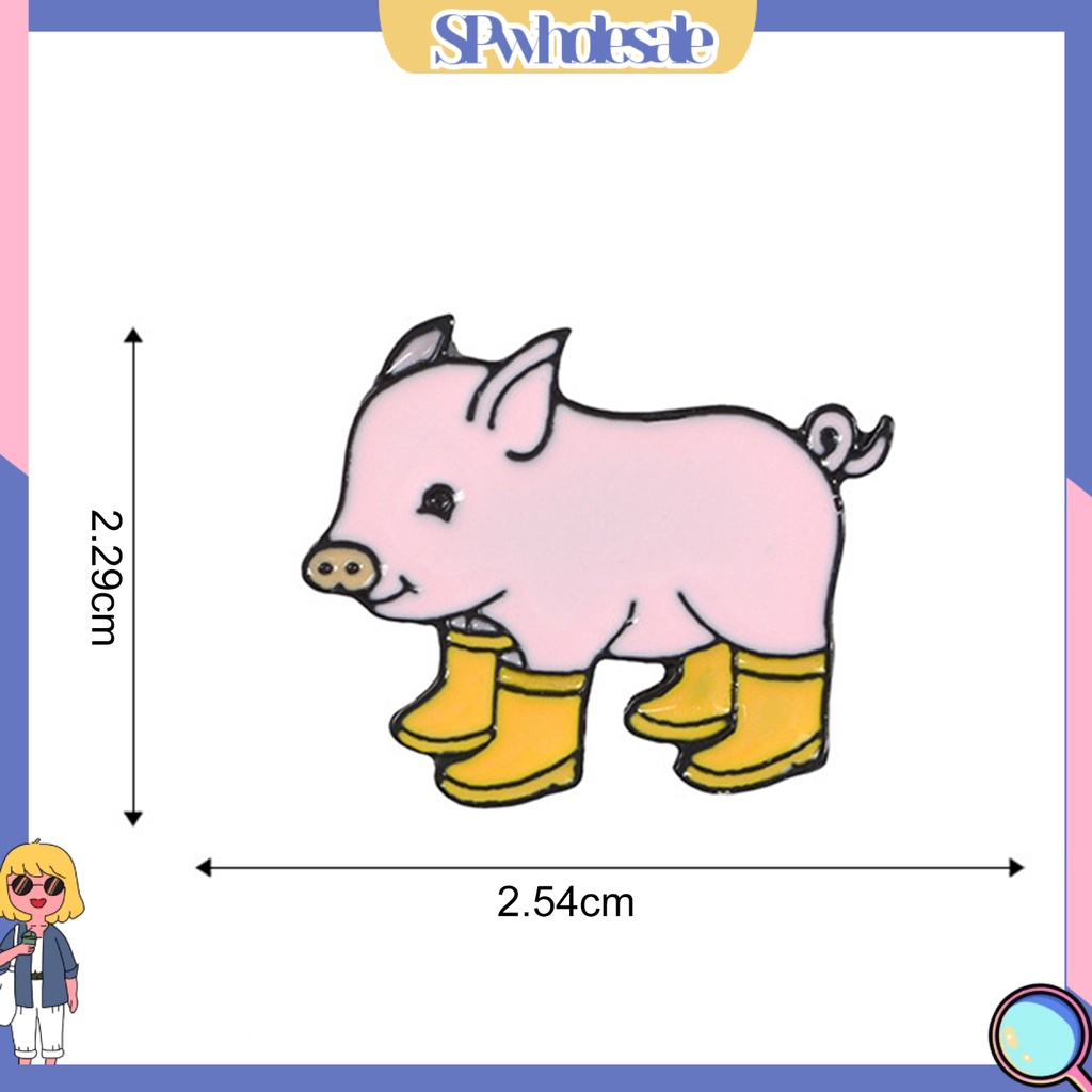 {SPwholesale} Ghim cài áo hình chú heo đeo giày dễ thương