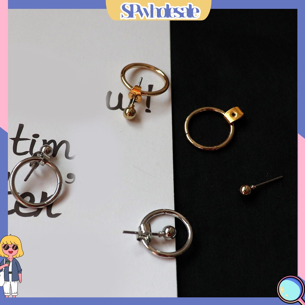 {SPwholesale} Khuyên tai hình tròn đơn giản thời trang cho nữ