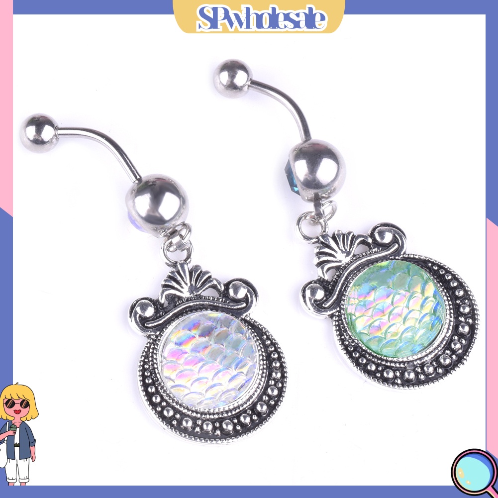 {SPwholesale} Khuyên rốn dạng thanh tạ hình vảy cá độc đáo