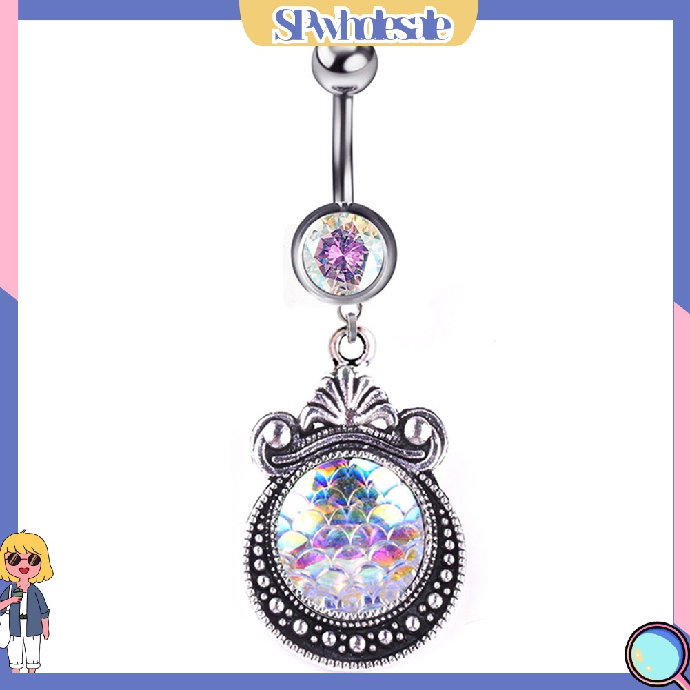 {SPwholesale} Khuyên rốn dạng thanh tạ hình vảy cá độc đáo