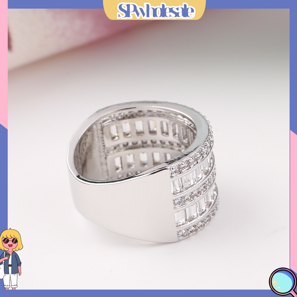 {SPwholesale} Nhẫn đính đá nhân tạo kiểu dáng sang trọng thanh lịch cho nữ