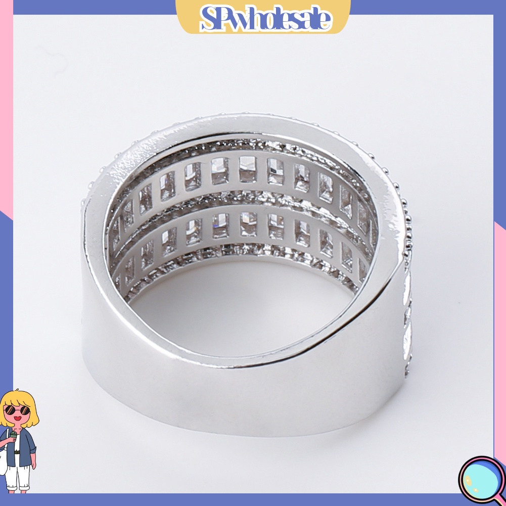 {SPwholesale} Nhẫn đính đá nhân tạo kiểu dáng sang trọng thanh lịch cho nữ