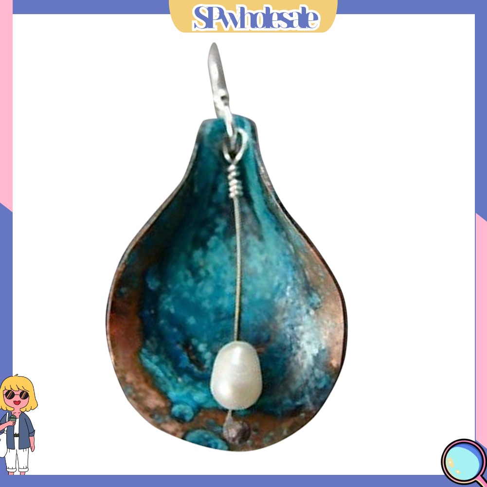 {SPwholesale} Bông tai hình chiếc lá đính ngọc trai giả vintage