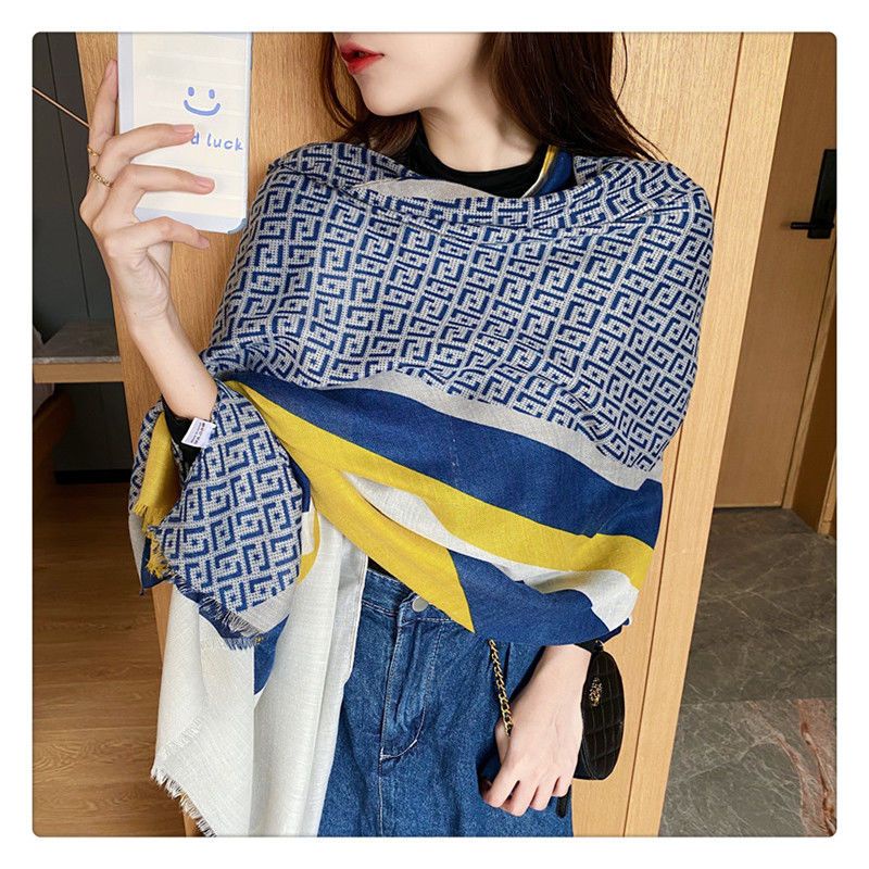 Khăn Choàng Cổ Vải Lanh Cotton Mỏng Màu Sắc Retro Phong Cách Hàn Quốc Cho Nữ